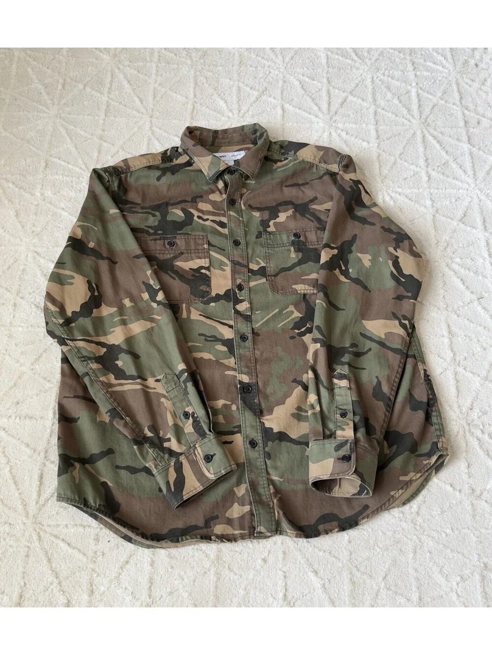 Old Navy Camo Workwear Shirt Mens XL Heavy Cotton Button Up